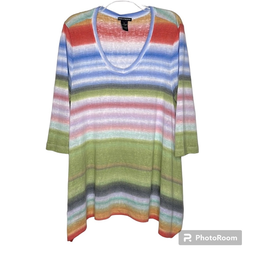 Chelsea & Theodore Multi-Color Lightweight Sweater Size XL
